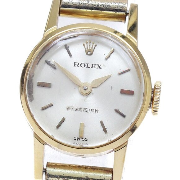 ROLEX Precision K18YG Cal.282 Silver Dial Hand Winding Ladies Watch_820054 - Picture 1 of 10